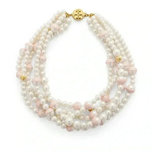 NWOT Rare Tory Burch Dipped Evie Pearl Statement Necklace